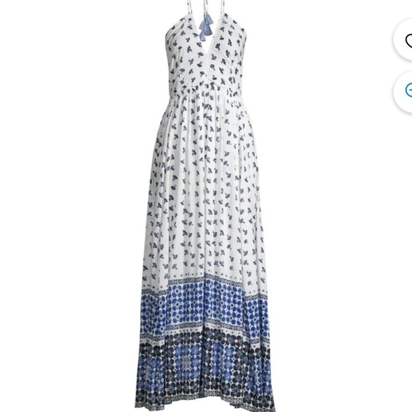 Roller Rabbit Marble Lois Dress Blue White Floral Maxi Cottagecore Small Boho - Picture 3 of 16